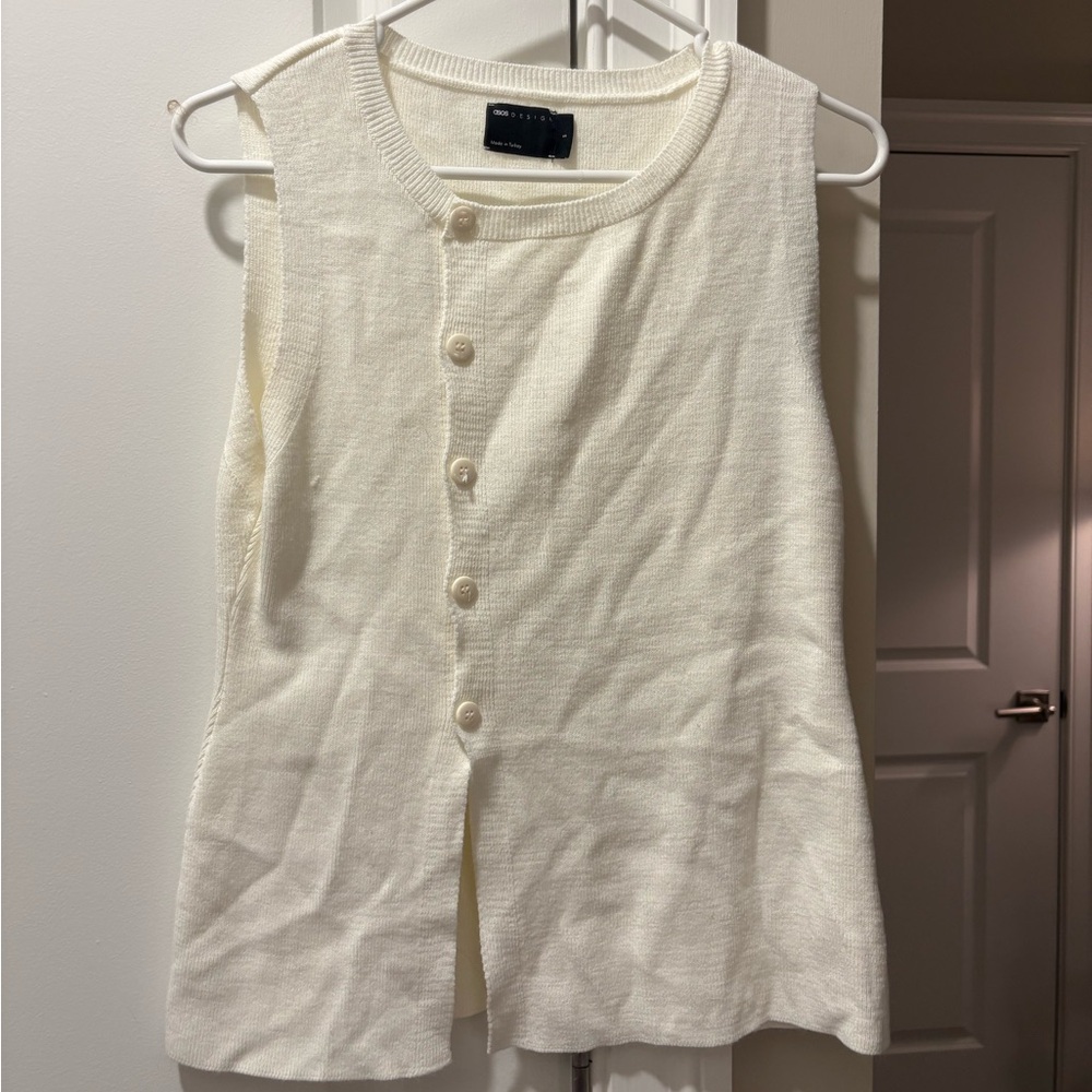 ASOS Cream Ribbed Knit Sweater - Picture 2 of 5